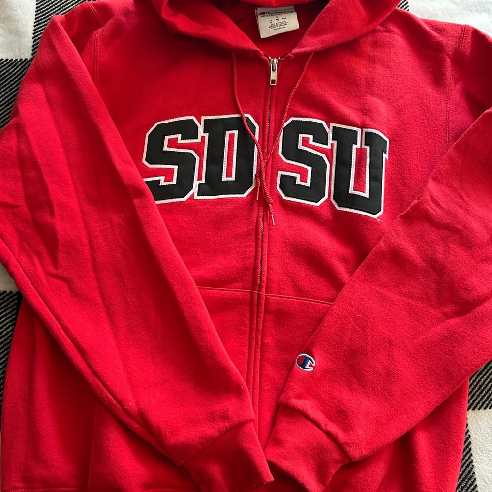 SDSU Red Zip Up Sweater